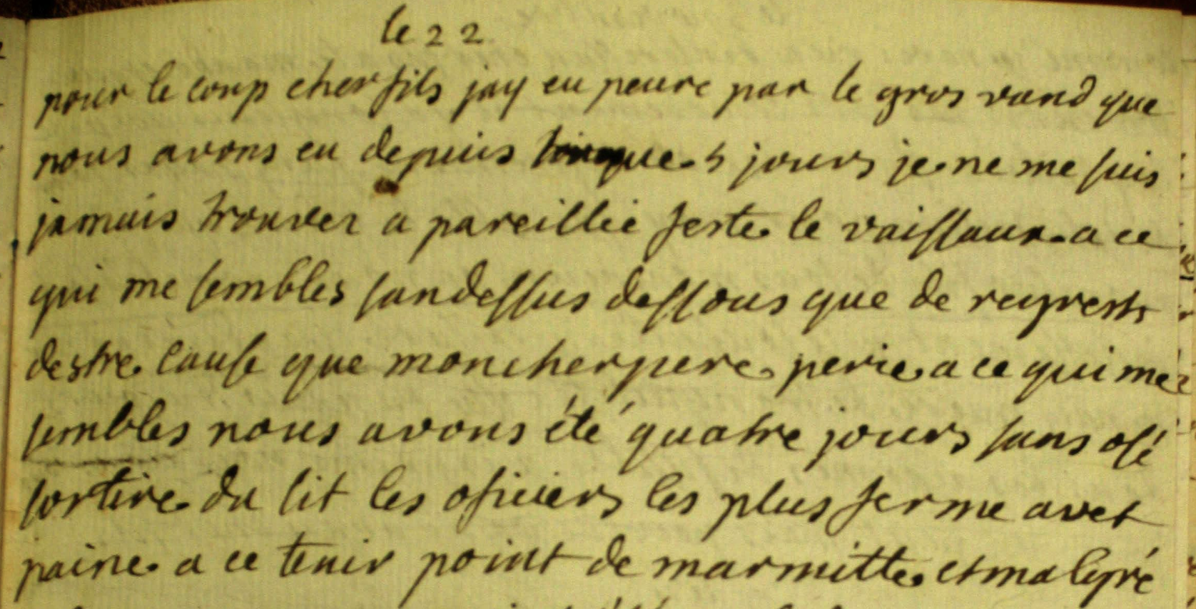 Extrait de la lettre du 22 octobre 1749